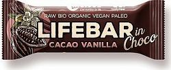 Lifefood Lifebar InChoco S kakaovými bôbmi a vanilkou RAW BIO 40 g